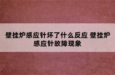 壁挂炉感应针坏了什么反应 壁挂炉感应针故障现象